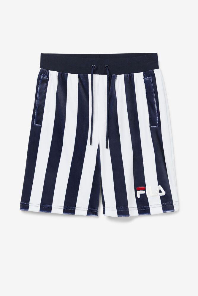 Fila Grid Velour Navy/White Shorts Mens - NZ 23617-THXN